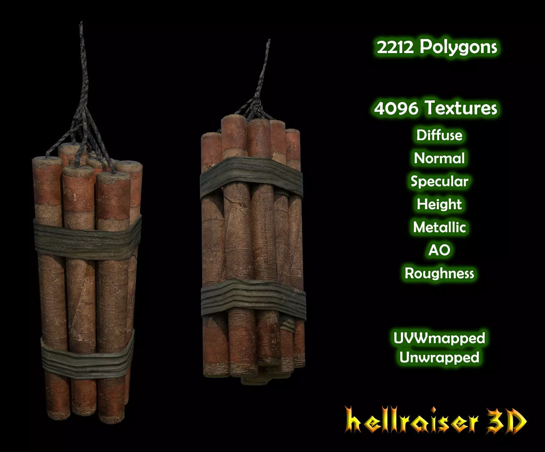 Dynamite - PBR - Textured Low-poly 3D model_0