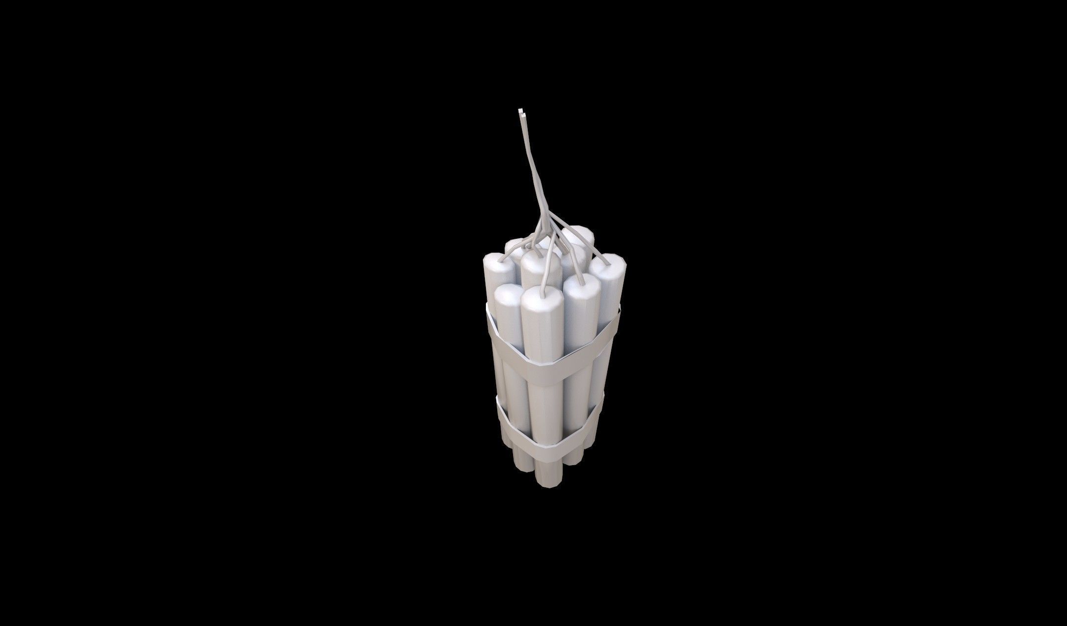 Dynamite candle hanging Low-poly 3D model_6
