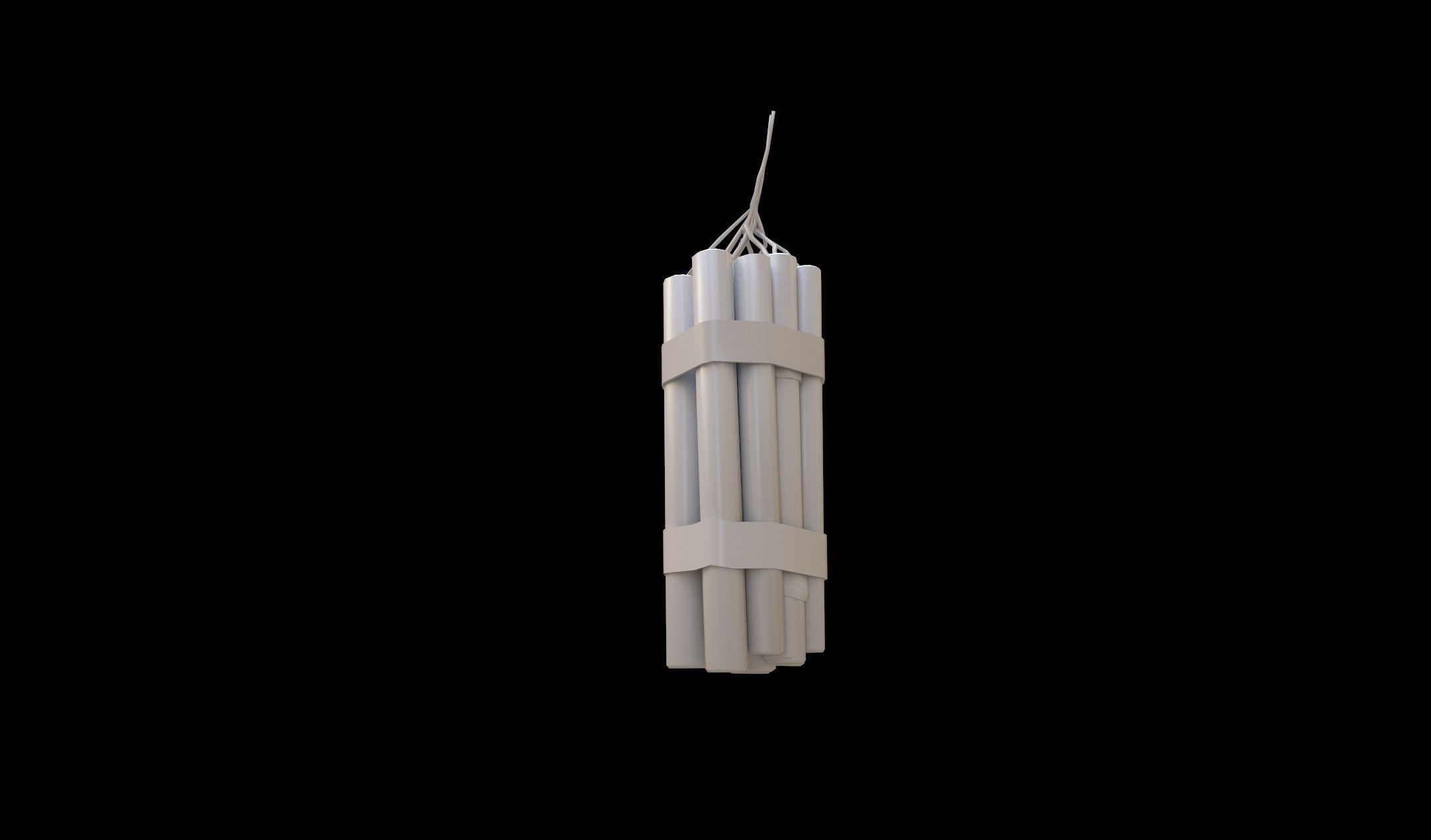 Dynamite candle hanging Low-poly 3D model_9