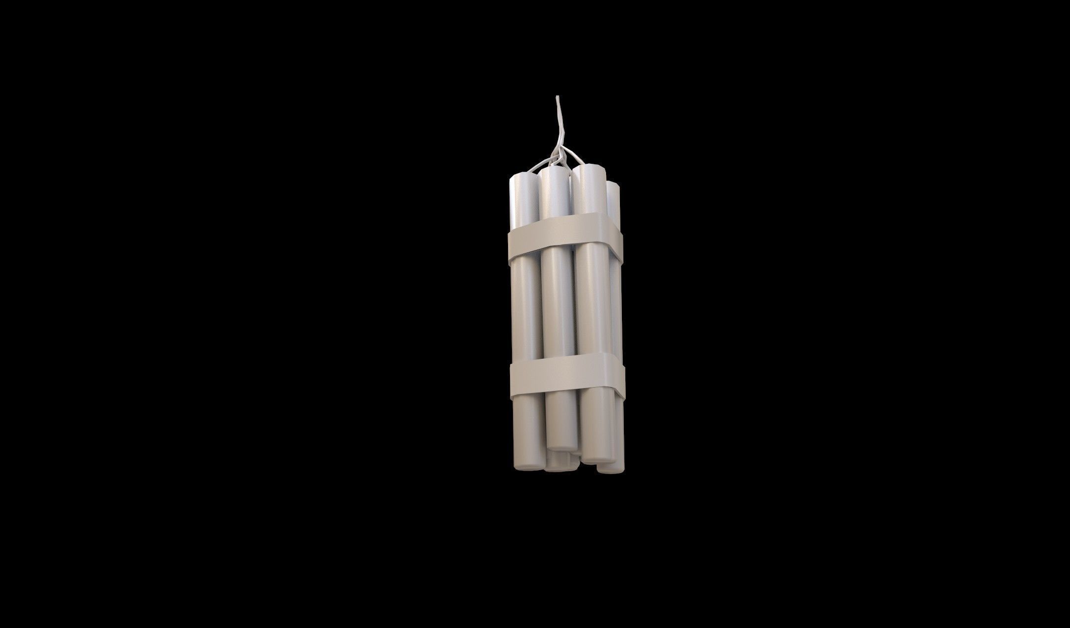Dynamite candle hanging Low-poly 3D model_8