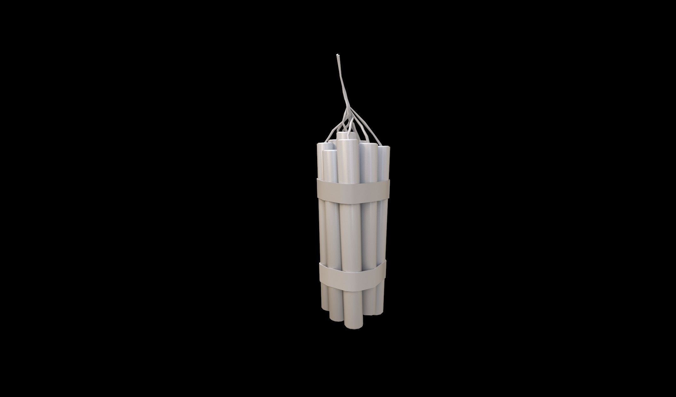 Dynamite candle hanging Low-poly 3D model_5