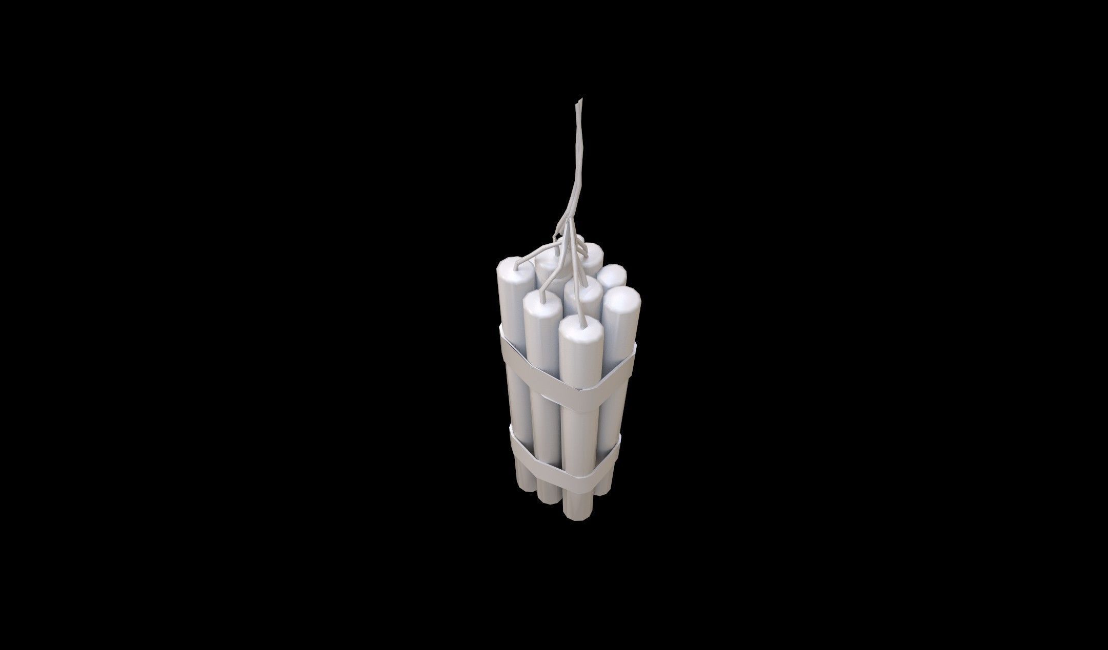 Dynamite candle hanging Low-poly 3D model_7