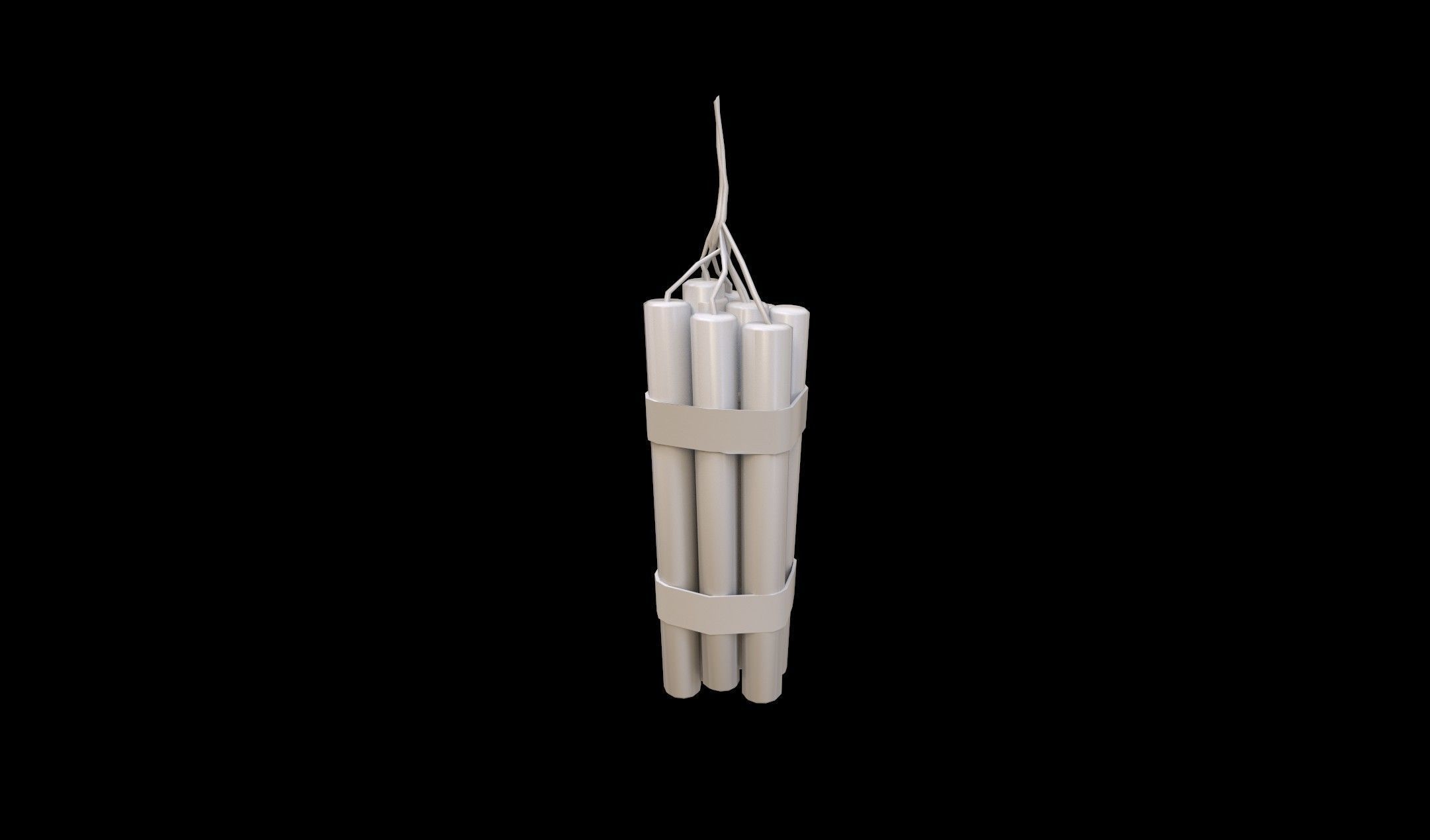 Dynamite candle hanging Low-poly 3D model_1