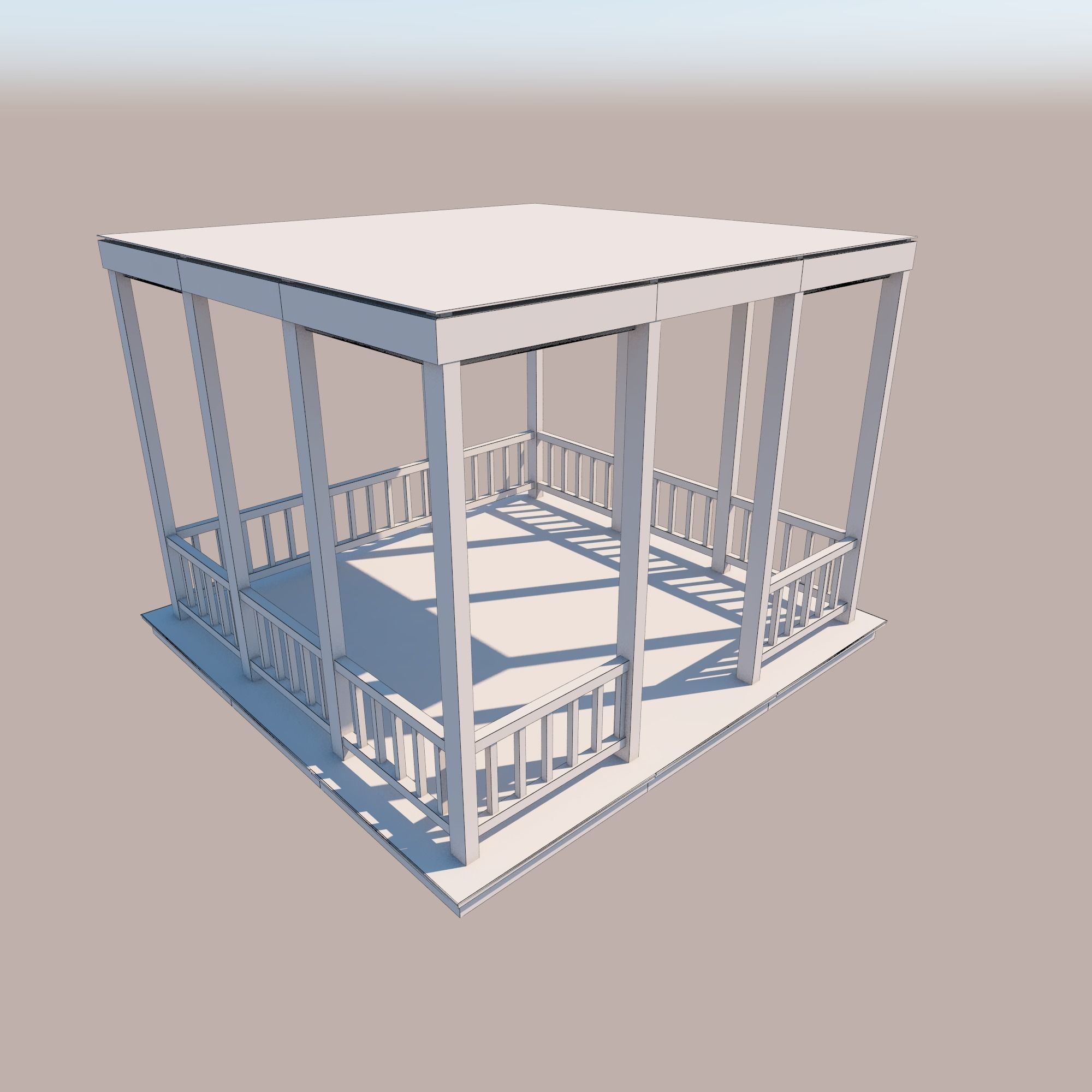 Outdoor Setting Kiosk 3D model_3