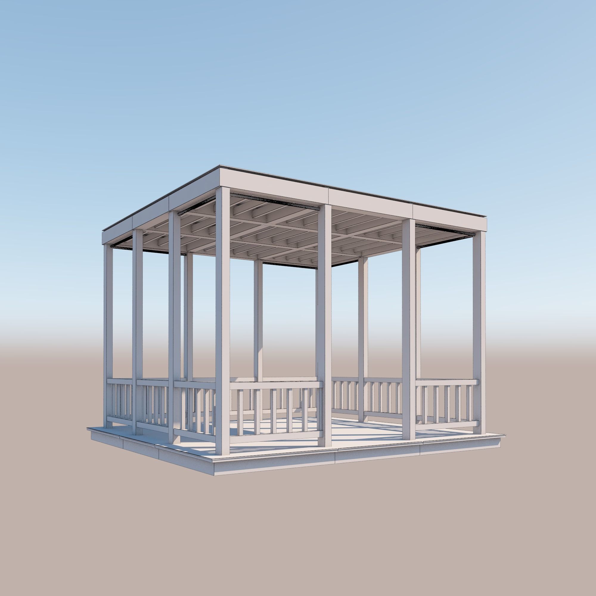 Outdoor Setting Kiosk 3D model_4
