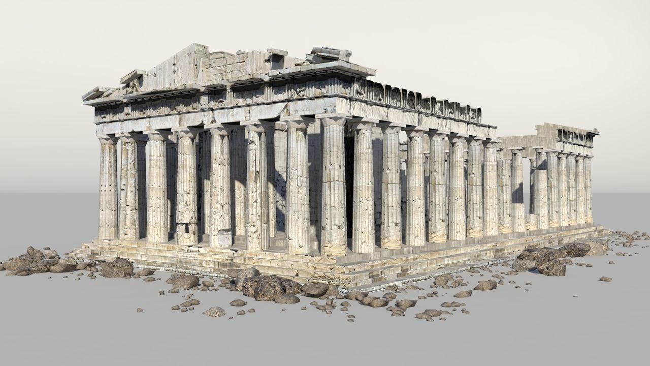 Parthenon Low-poly 3D model_4