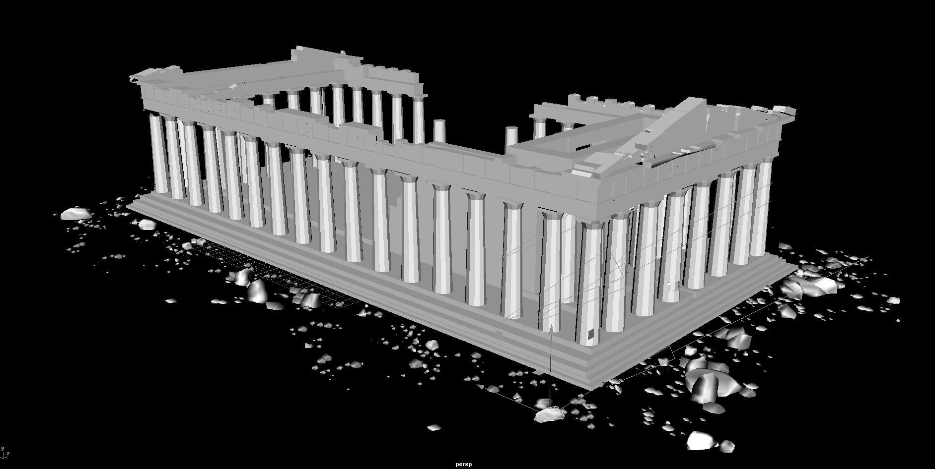 Parthenon Low-poly 3D model_9