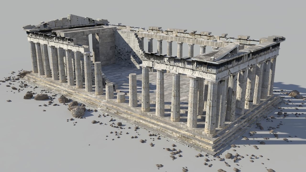 Parthenon Low-poly 3D model_3