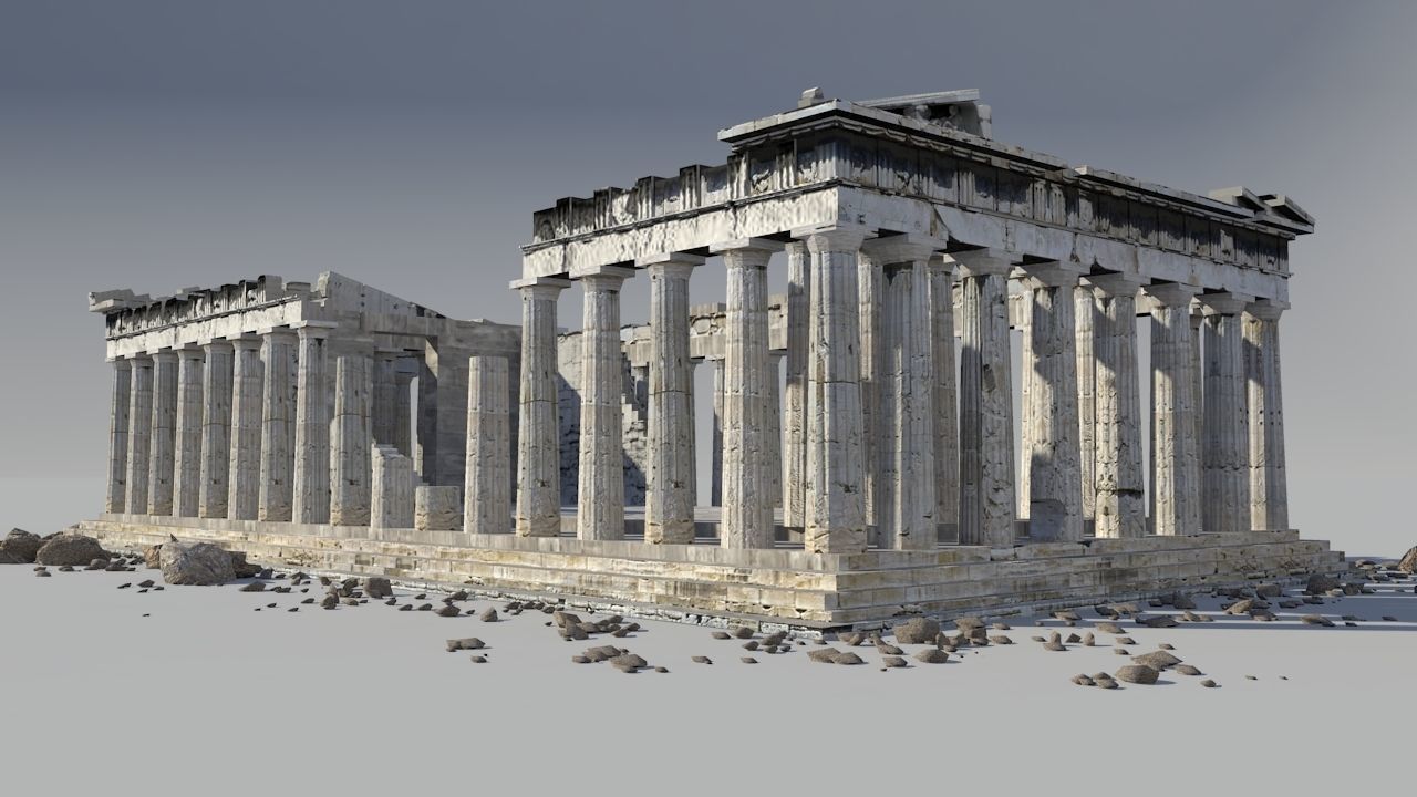 Parthenon Low-poly 3D model_5