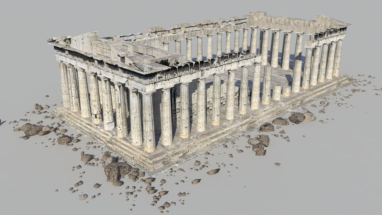 Parthenon Low-poly 3D model_6