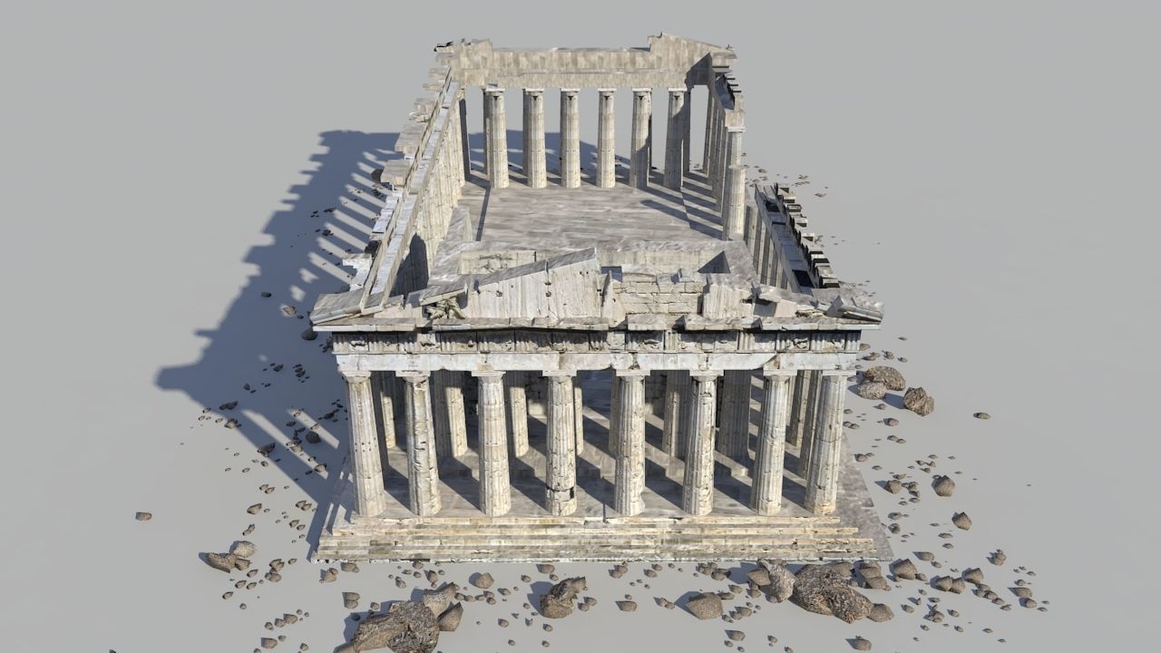 Parthenon Low-poly 3D model_8