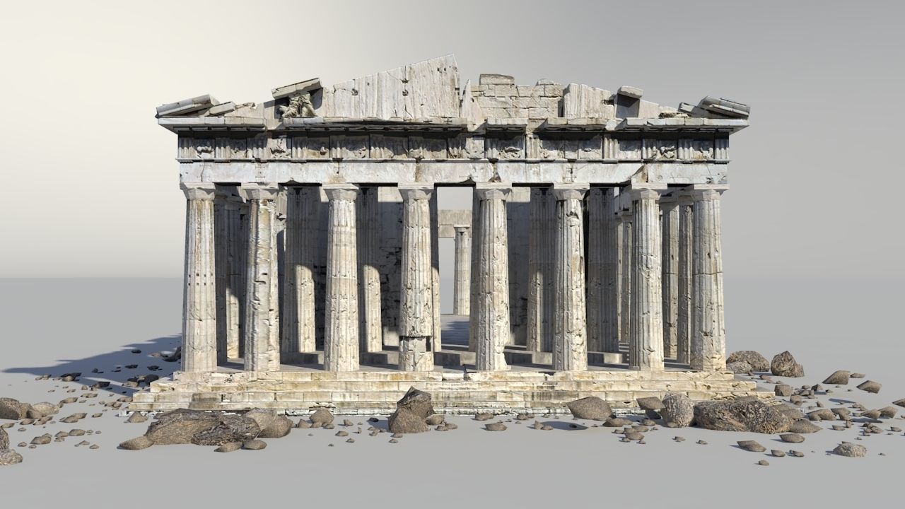 Parthenon Low-poly 3D model_1