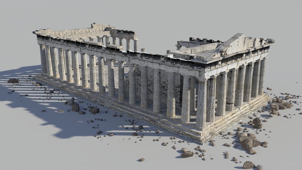 Parthenon Low-poly 3D model_2