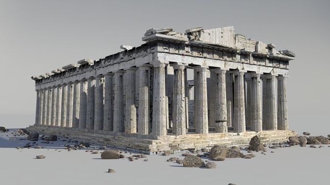 Parthenon Low-poly 3D model
