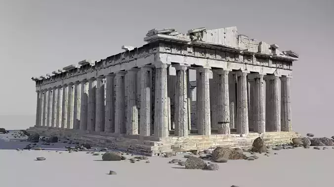 Parthenon Low-poly 3D model