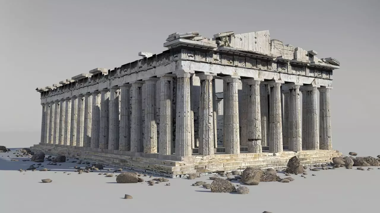 Parthenon Low-poly 3D model_0