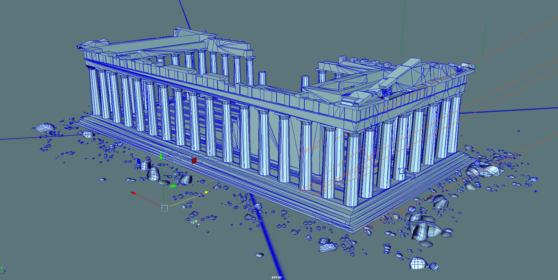 Parthenon Low-poly 3D model_10