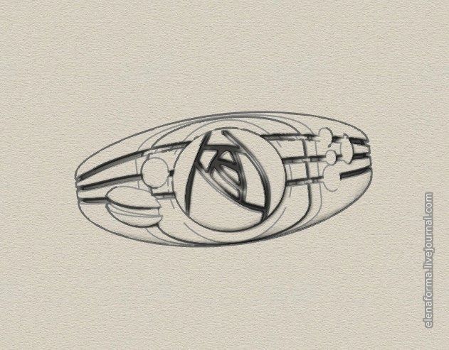 Ring with rose in art Deco style 3D print model_18