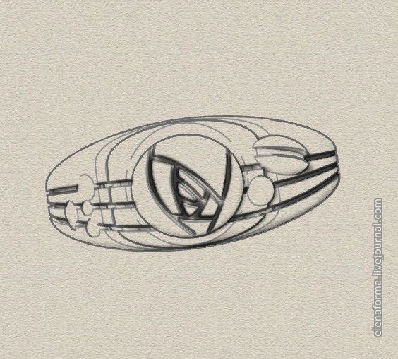 Ring with rose in art Deco style 3D print model_16