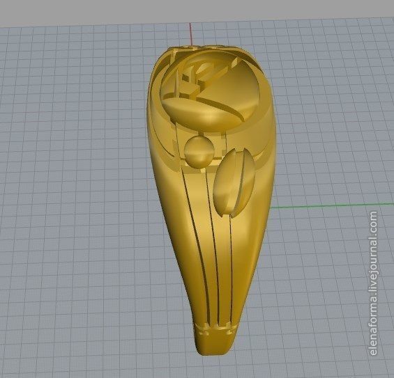 Ring with rose in art Deco style 3D print model_12