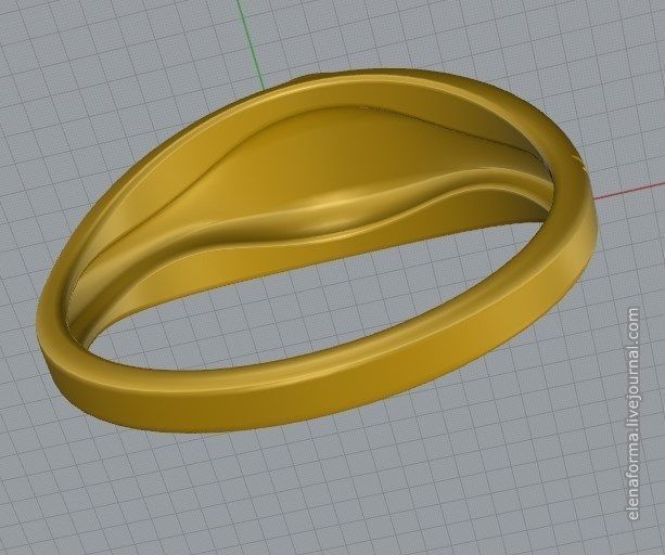 Ring with rose in art Deco style 3D print model_7