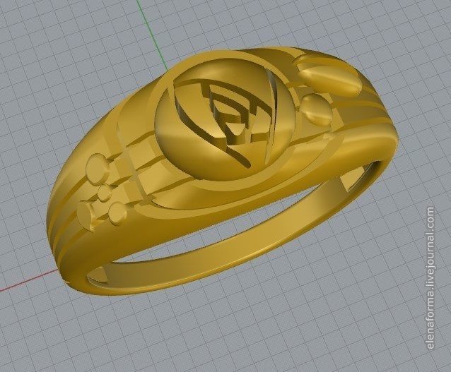 Ring with rose in art Deco style 3D print model_14