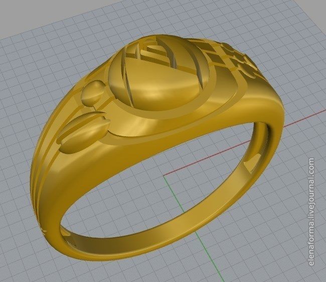 Ring with rose in art Deco style 3D print model_6