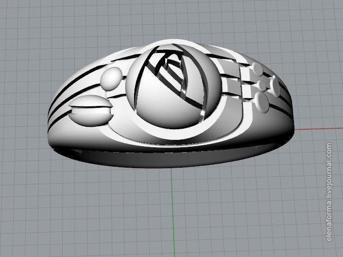 Ring with rose in art Deco style 3D print model_19