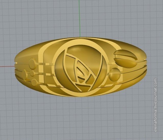 Ring with rose in art Deco style 3D print model_5