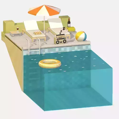 summer Relax by the pool on the sun loungers