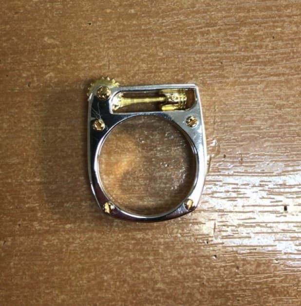 Ring with piston and patterns 3D print model_26