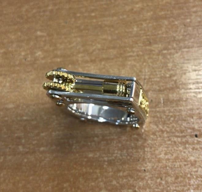 Ring with piston and patterns 3D print model_29