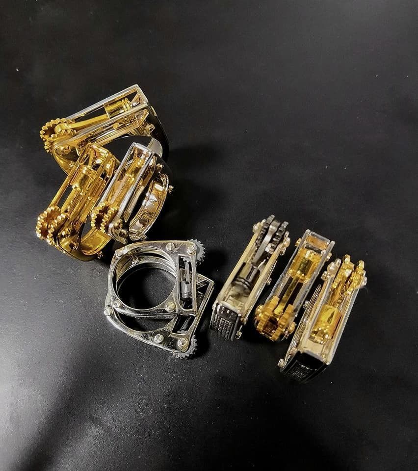 Ring with piston and patterns 3D print model_31