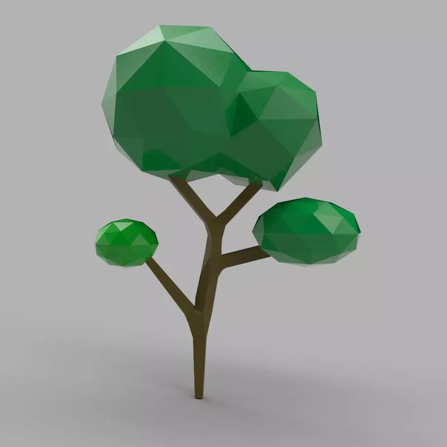 Low poly tree Low-poly 3D model_0