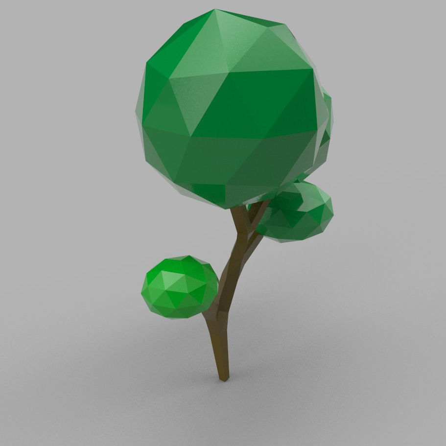 Low poly tree Low-poly 3D model_2