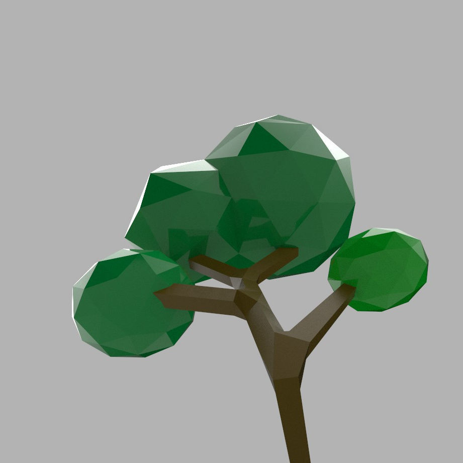 Low poly tree Low-poly 3D model_4
