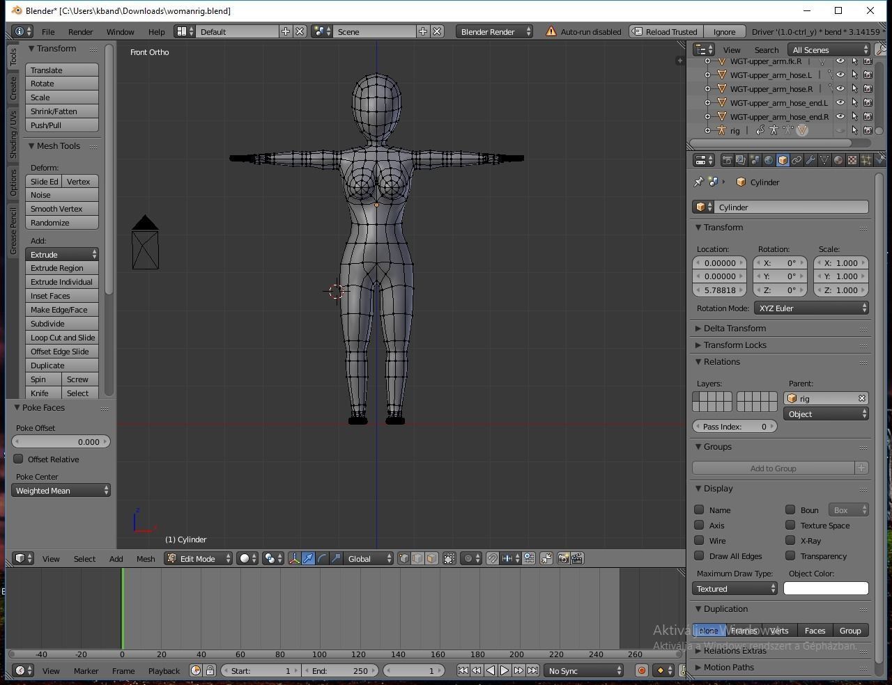 Woman human body Low-poly 3D model_7