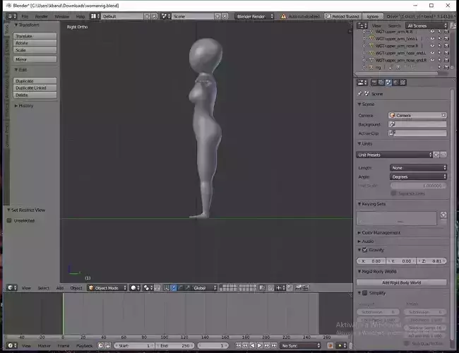Woman human body Low-poly 3D model