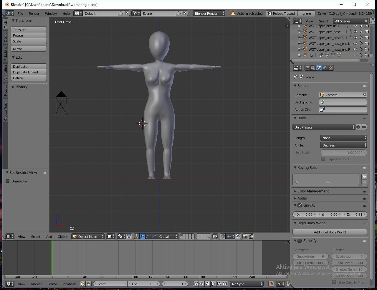Woman human body Low-poly 3D model_1