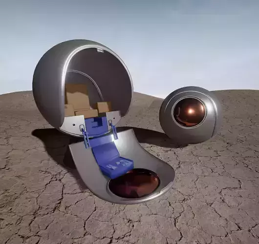 Spaceship 4 silver and copper ball