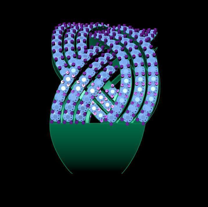 Knit Diamond Luxury Ring 3D print model_4