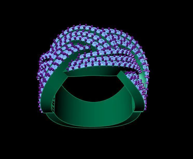 Knit Diamond Luxury Ring 3D print model_3