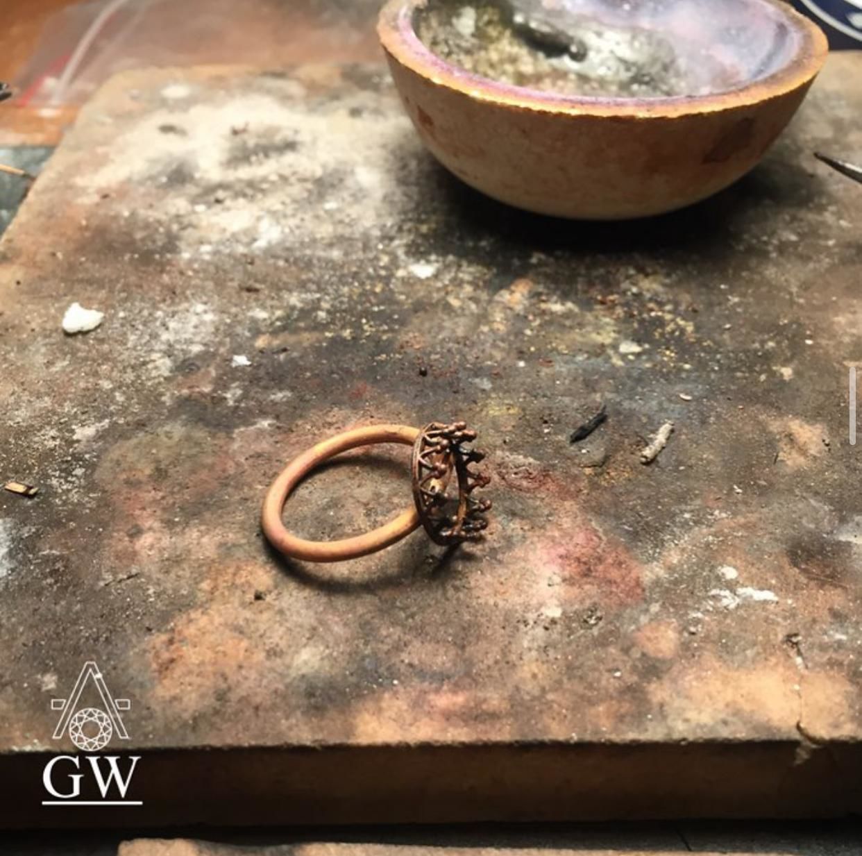 Opal Golden Ring 3D print model_6