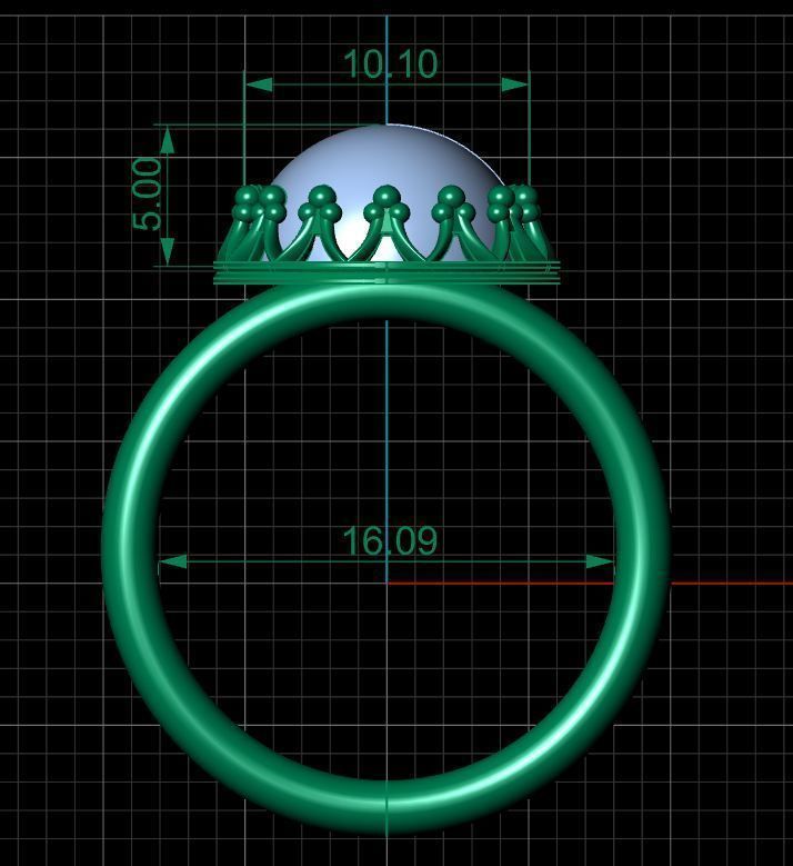 Opal Golden Ring 3D print model_3