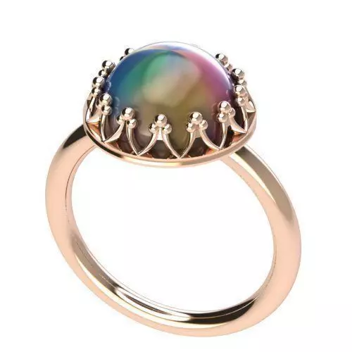 Opal Golden Ring 3D print model_0