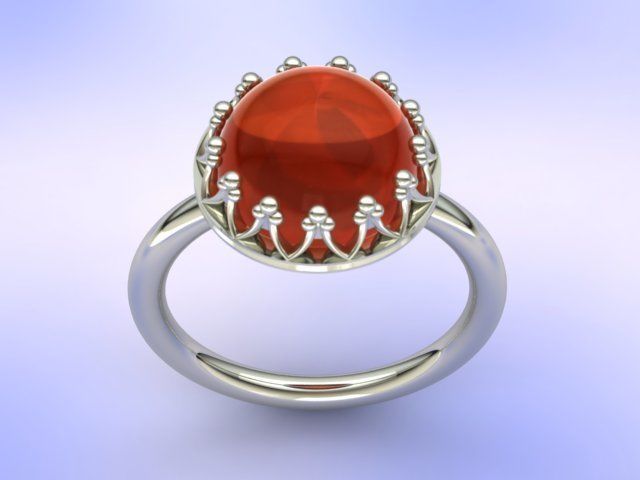 Opal Golden Ring 3D print model_2