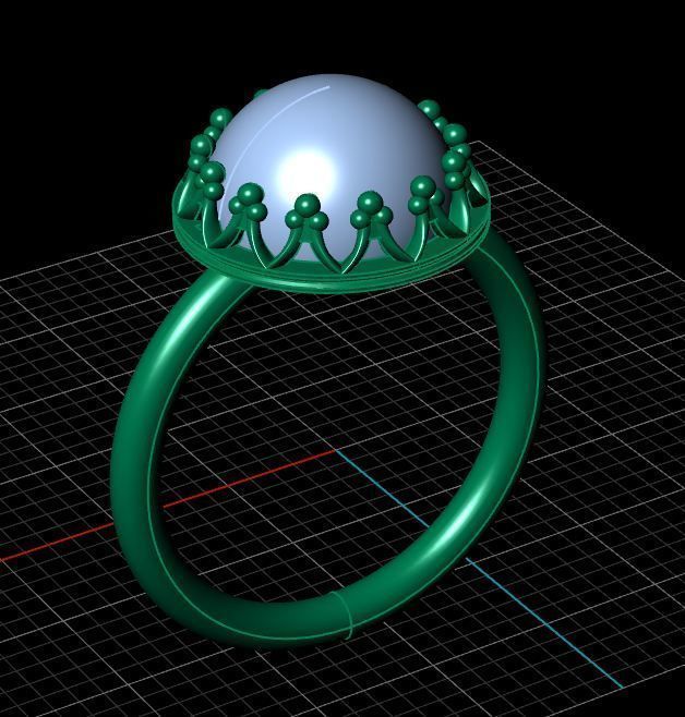 Opal Golden Ring 3D print model_4