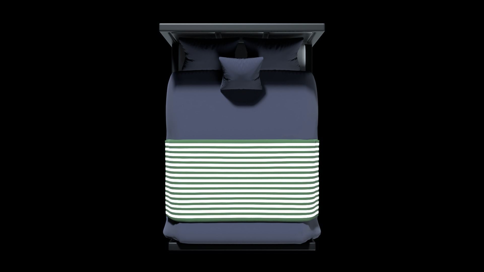 Modern Bed 2 Low-poly 3D model_6