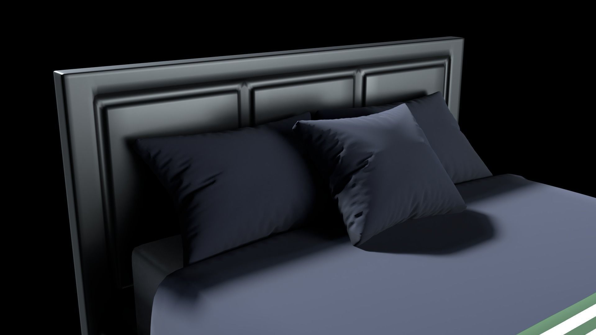Modern Bed 2 Low-poly 3D model_4
