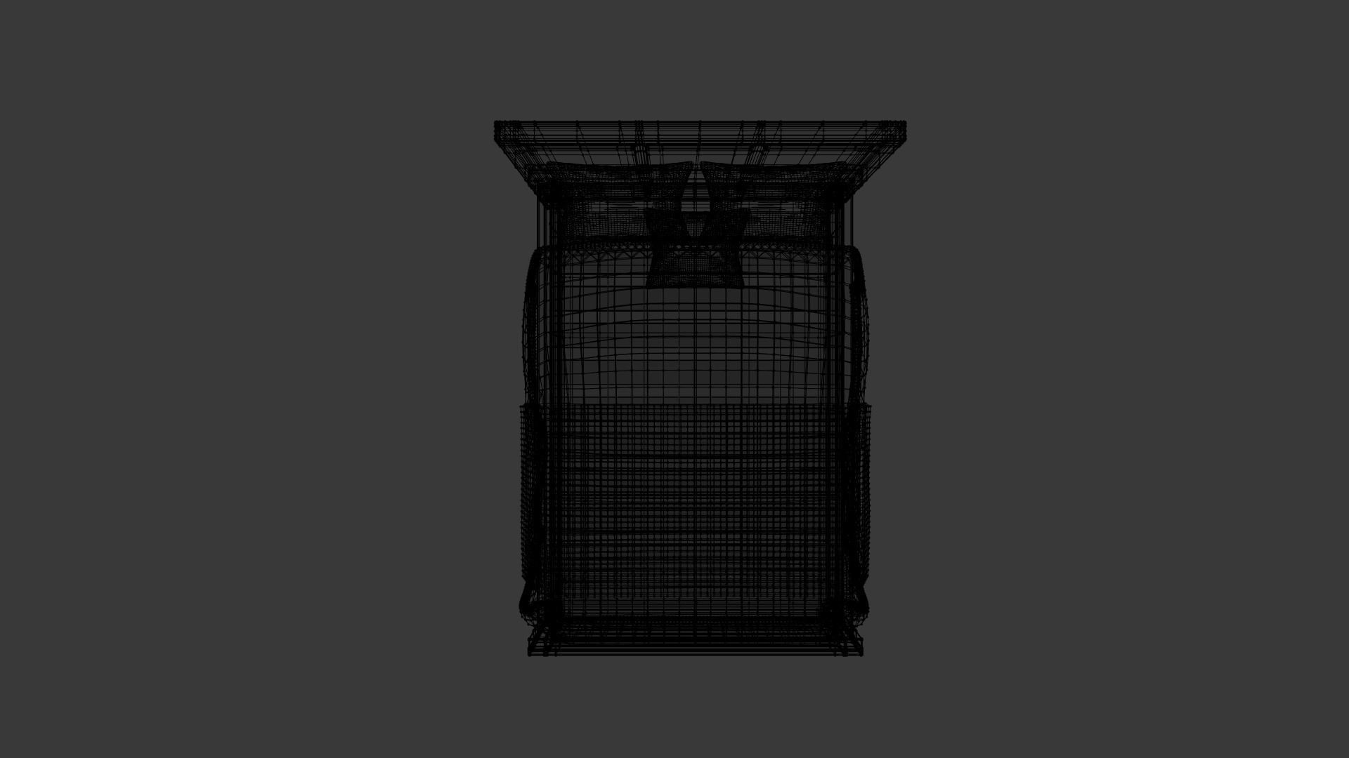 Modern Bed 2 Low-poly 3D model_9